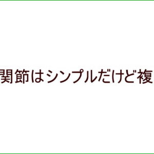 股関節はシンプルだけど複雑