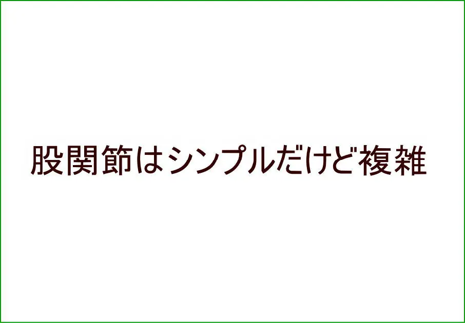 股関節はシンプルだけど複雑